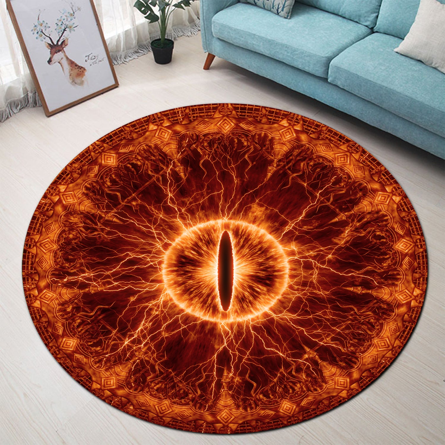 Lord Of Rings Sauron Eye Round Carpet Rug Bedroom Livingroom Home Decor Nearkii