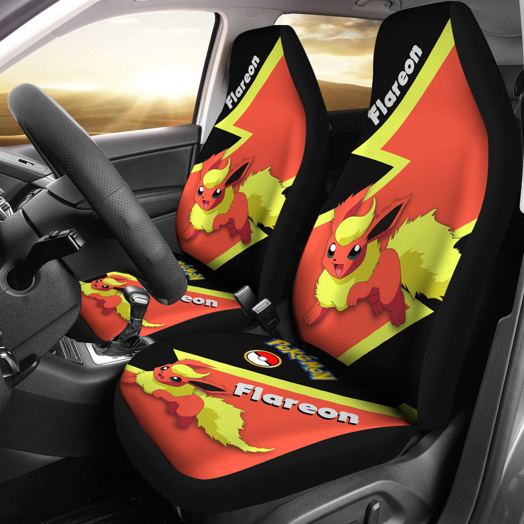 Red Flareon Eevee Evolution Pokemon Premium Custom Car Seat Covers Decor Protectors Nearkii