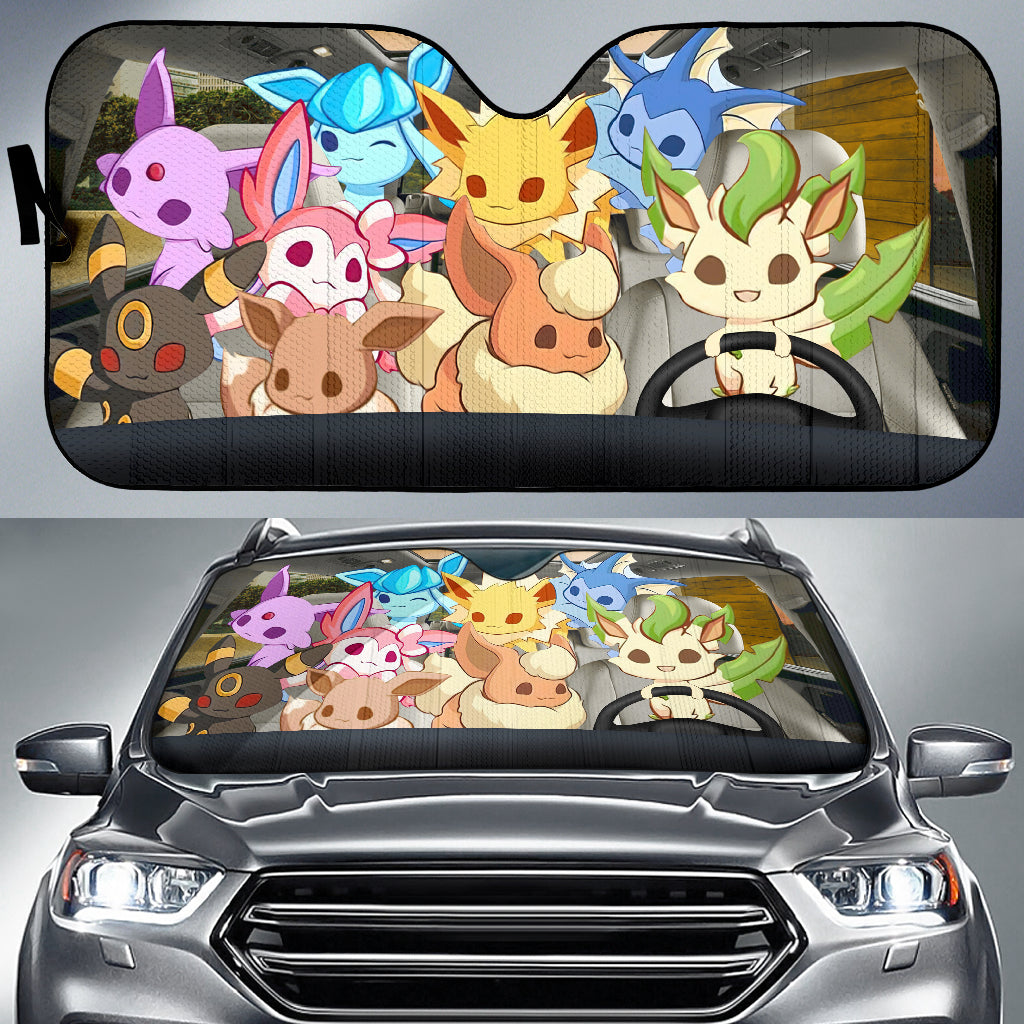 Eevee Evolution Pokemon Anime Car Auto Sunshades Nearkii