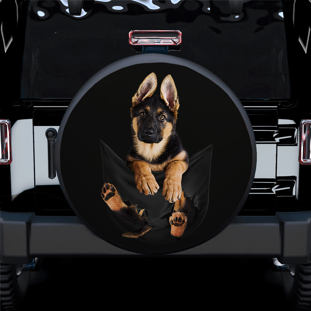 German Shepherd Puppy Dog Hanging Cute Jeep Car Spare Tire Covers Gift For Campers Nearkii