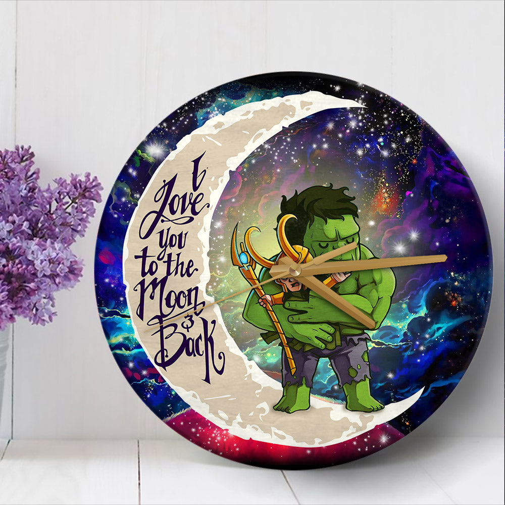 Hulk And Loki Love You To The Moon Galaxy Wood Wall Clock Nearkii