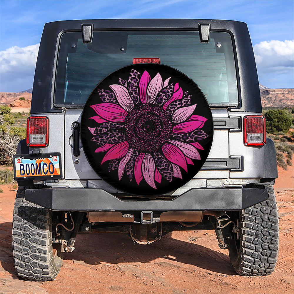 Pink Cheetah Sunflower Jeep Car Spare Tire Covers Gift For Campers Nearkii