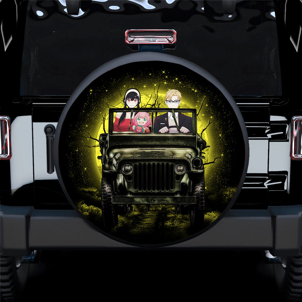 Spy X Family Yor Anya Ride Jeep Moonlight Halloween Funny Car Spare Tire Covers Gift For Campers Nearkii