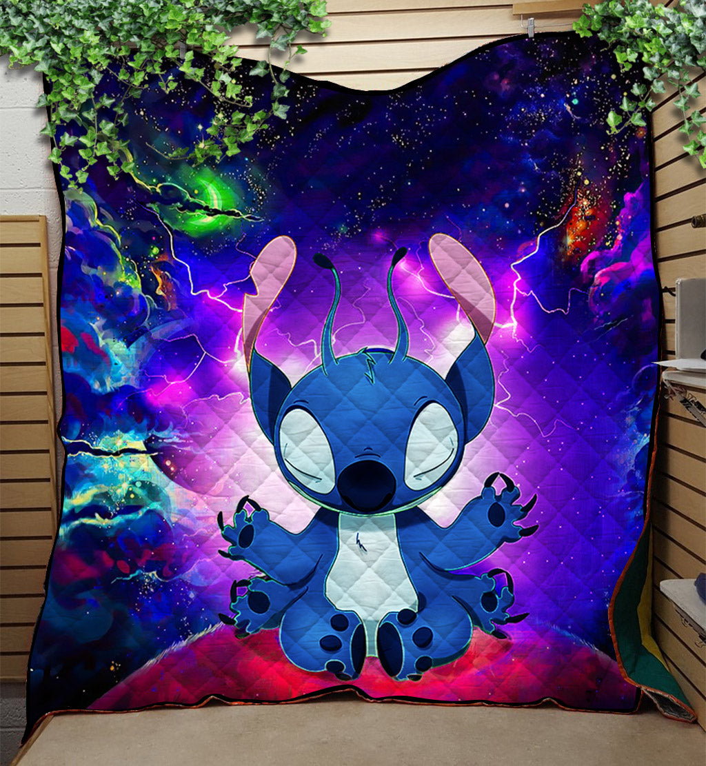 Stitch Yoga Love You To The Moon Galaxy Quilt Blanket Nearkii