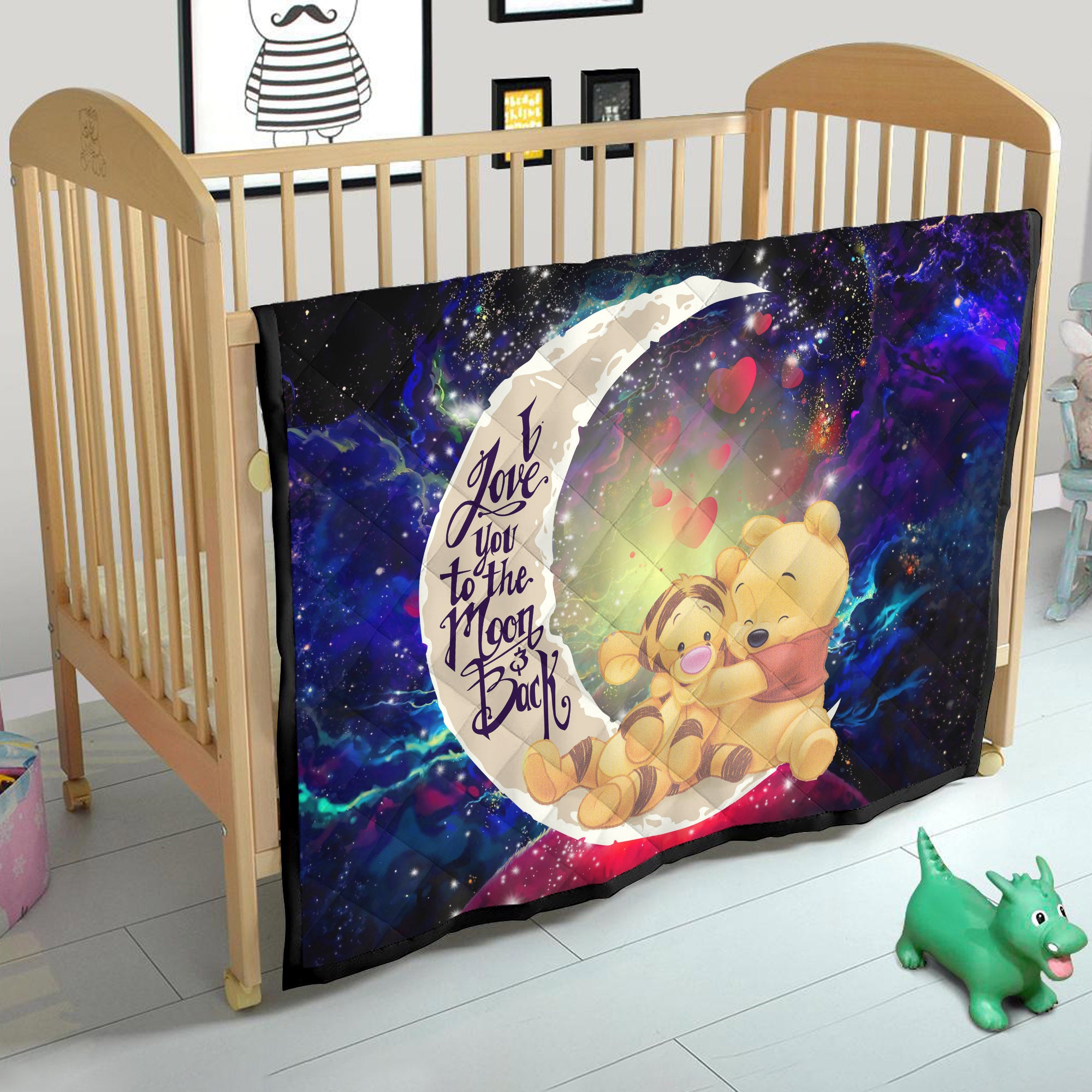 Winnie The Pooh Love You To The Moon Galaxy Quilt Blanket Nearkii