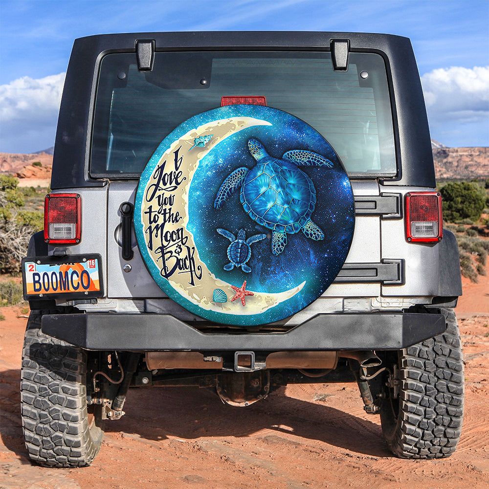Turtle Sea love To The Moon And Back Jeep Car Spare Tire Covers Gift For Campers Nearkii