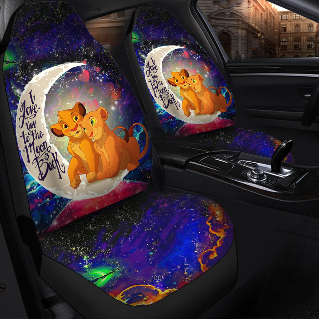 Lion King Simba Nala Love You To The Moon Galaxy Premium Custom Car Seat Covers Decor Protectors Nearkii