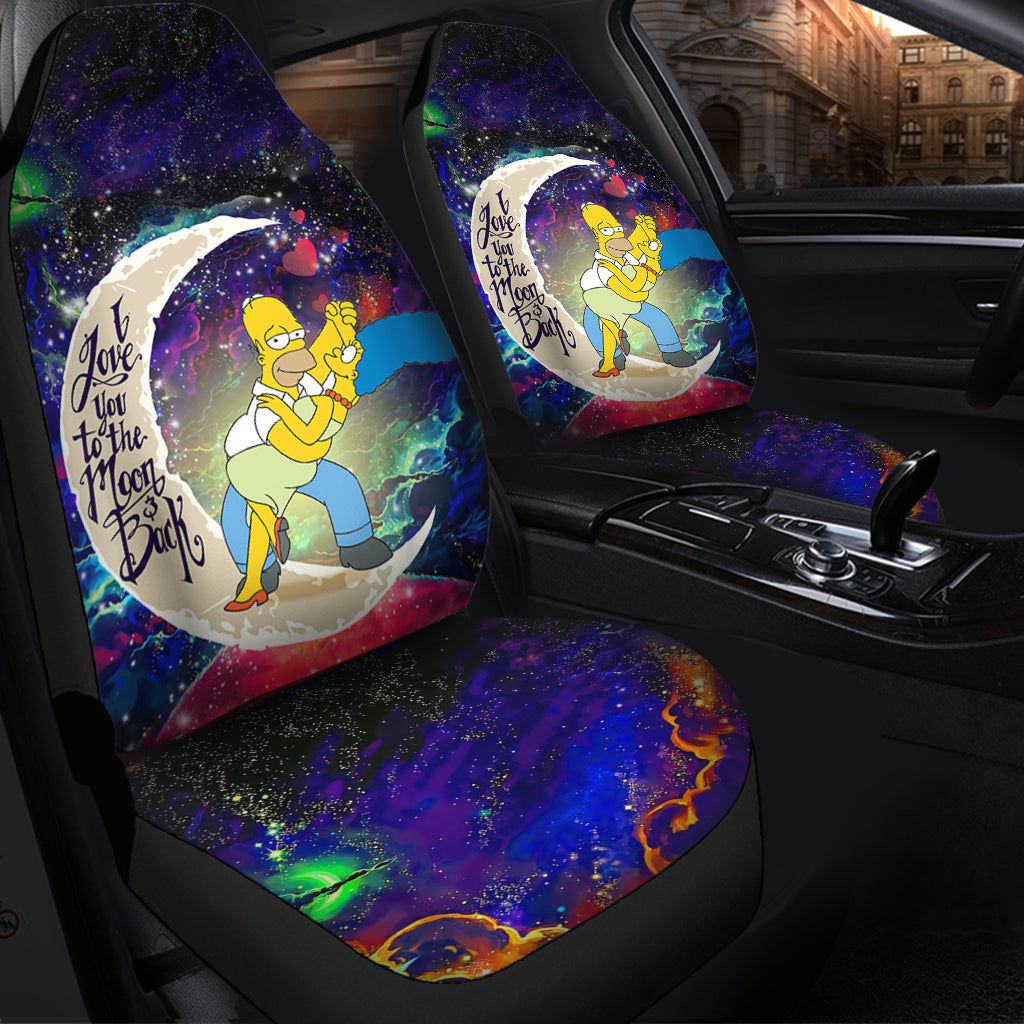 Simpsons Family Love You To The Moon Galaxy Premium Custom Car Seat Covers Decor Protectors Nearkii
