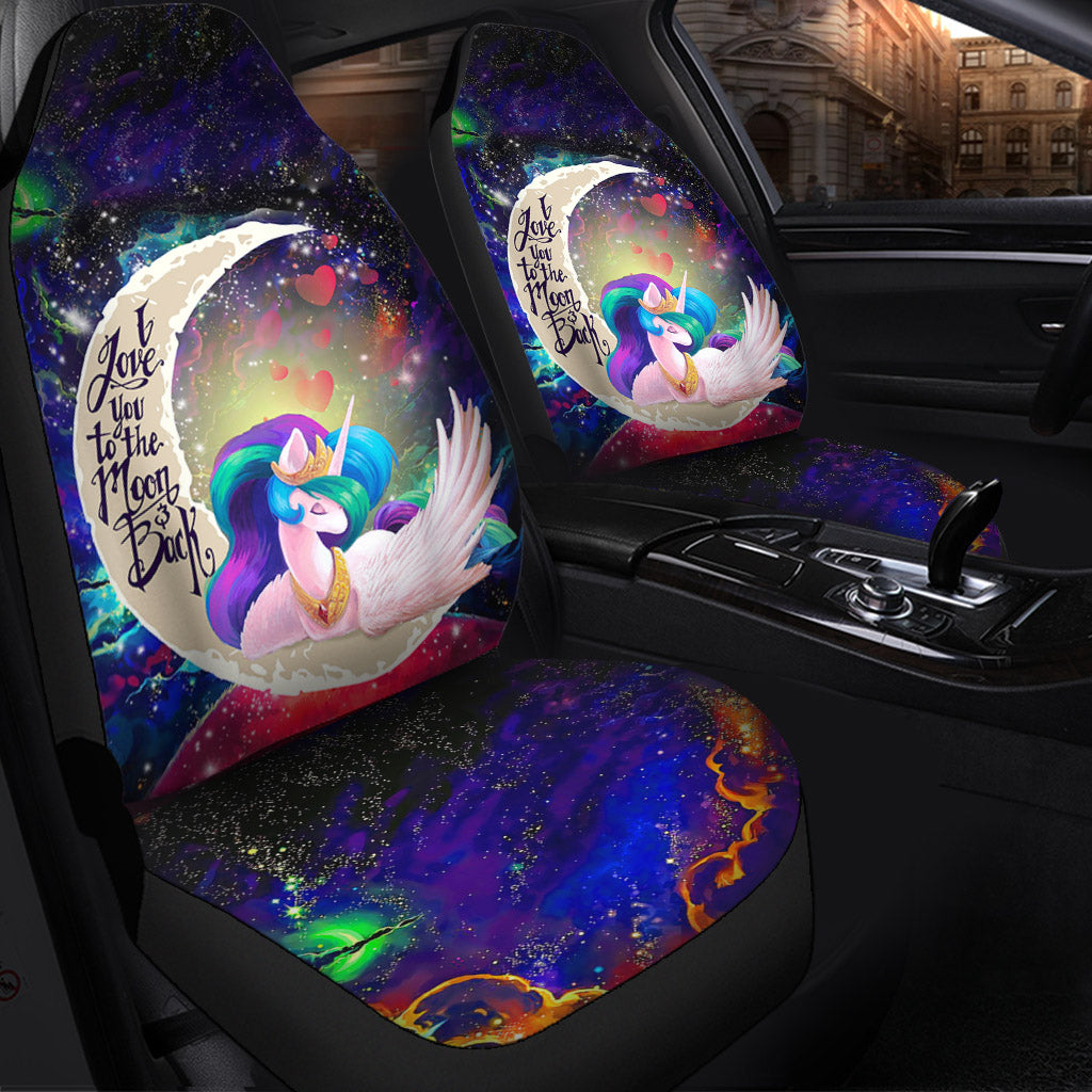 Beauty Unicorn Love You To The Moon Galaxy Premium Custom Car Seat Covers Decor Protectors Nearkii