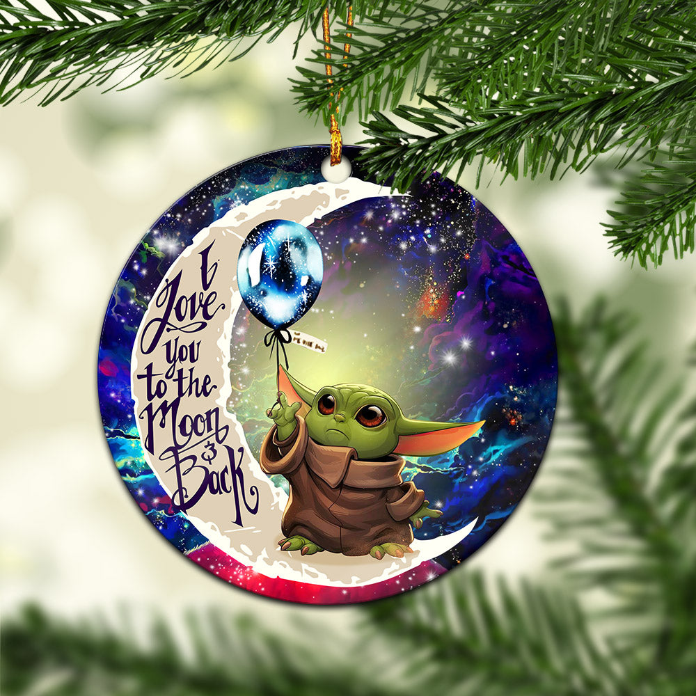 Baby Yoda Love You To The Moon Galaxy Mica Circle Ornament Perfect Gift For Holiday Nearkii