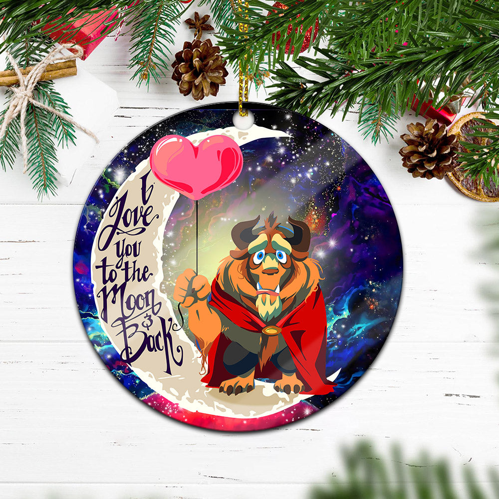 Beauty And The Beast Love You To The Moon Galaxy Mica Circle Ornament Perfect Gift For Holiday Nearkii