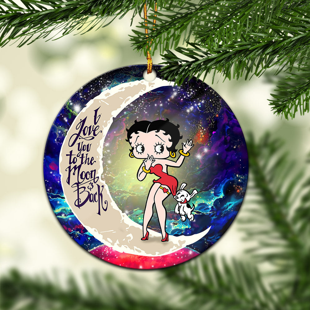 Betty Boop Love You To The Moon Galaxy Mica Circle Ornament Perfect Gift For Holiday Nearkii