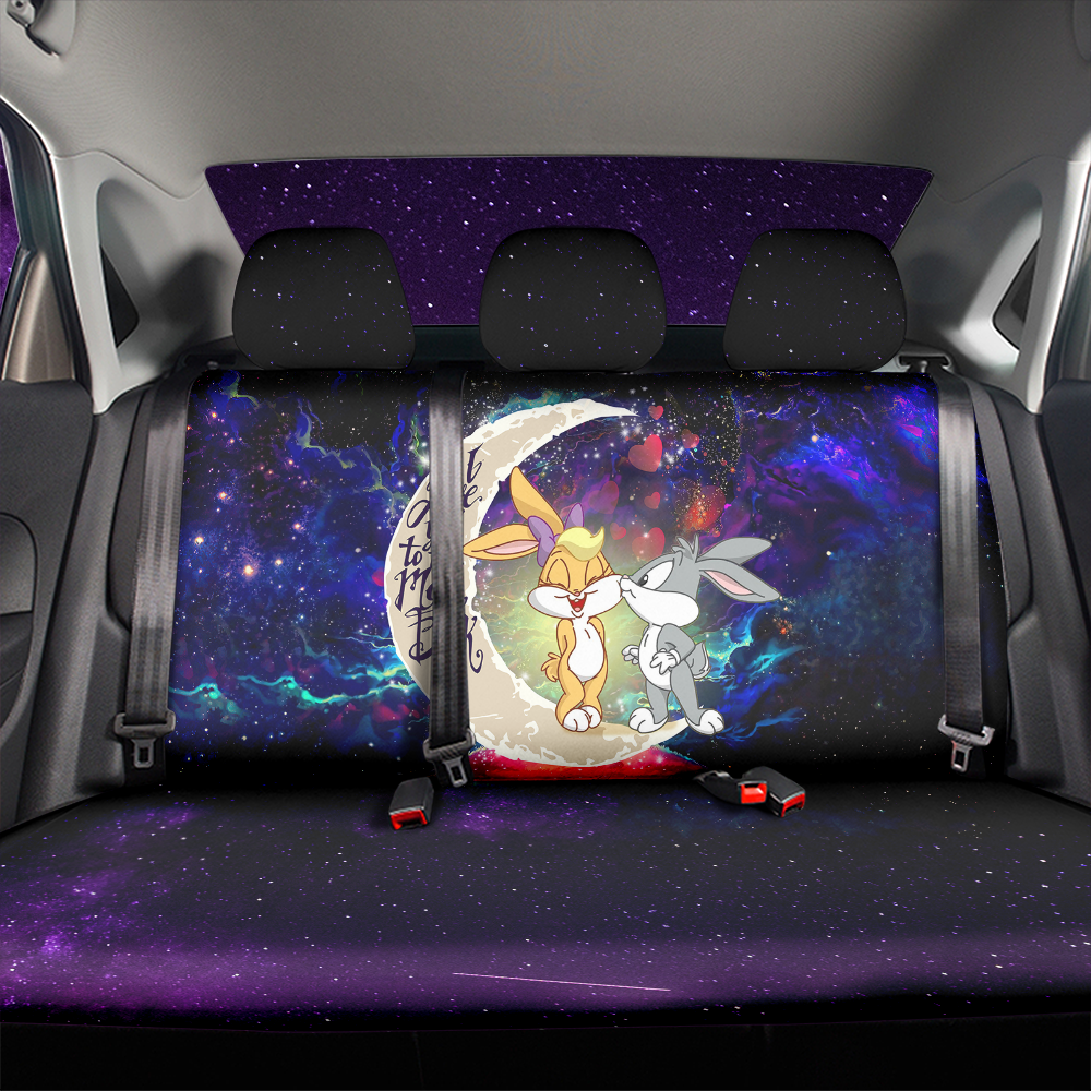 Bunny Couple Love You To The Moon Galaxy Car Back Seat Covers Decor Protectors Nearkii