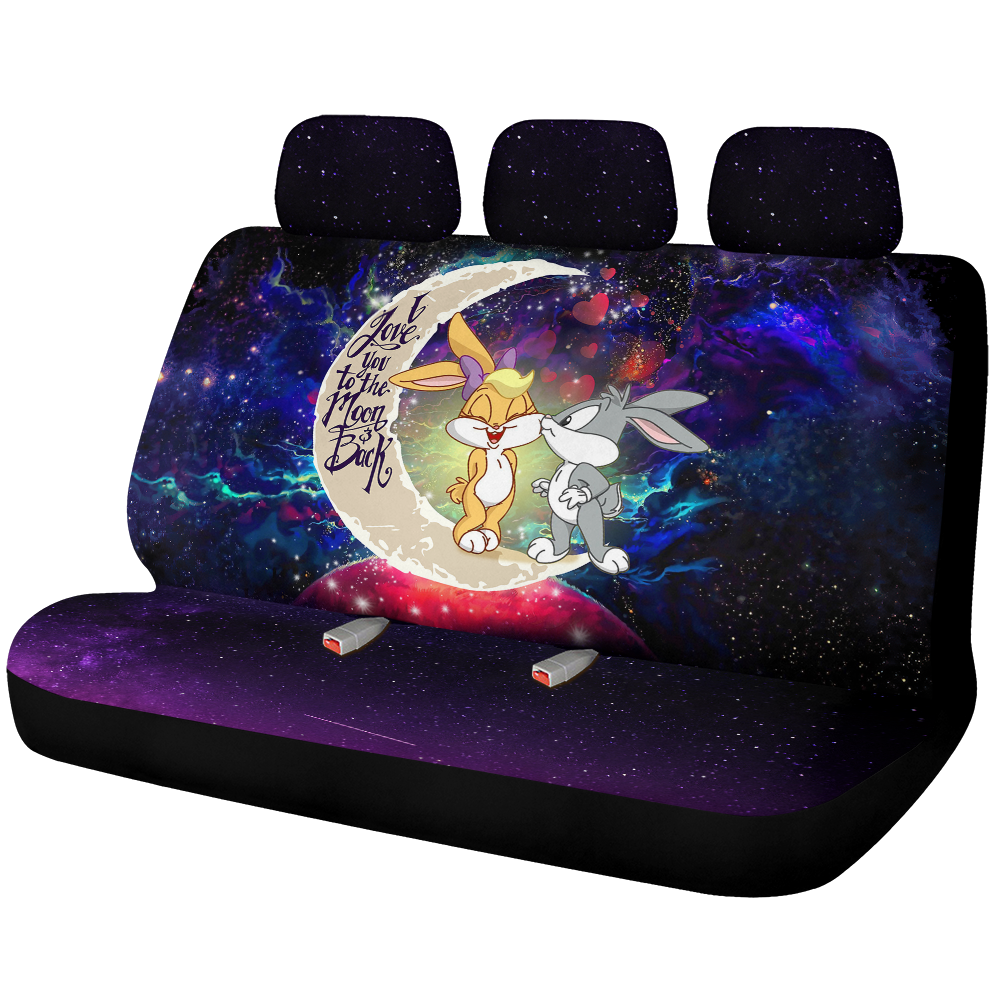 Bunny Couple Love You To The Moon Galaxy Car Back Seat Covers Decor Protectors Nearkii