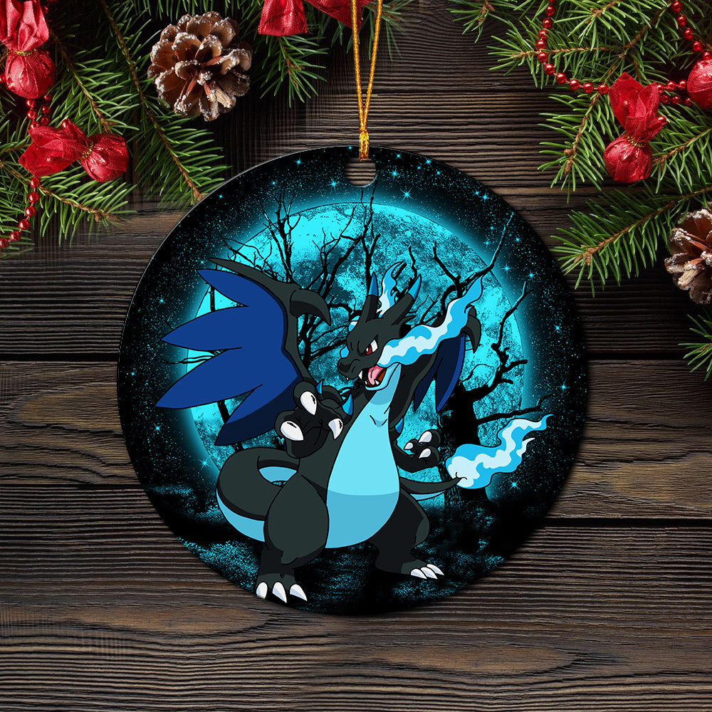 Charizard Mega X Moonlight Mica Circle Ornament Perfect Gift For Holiday Nearkii