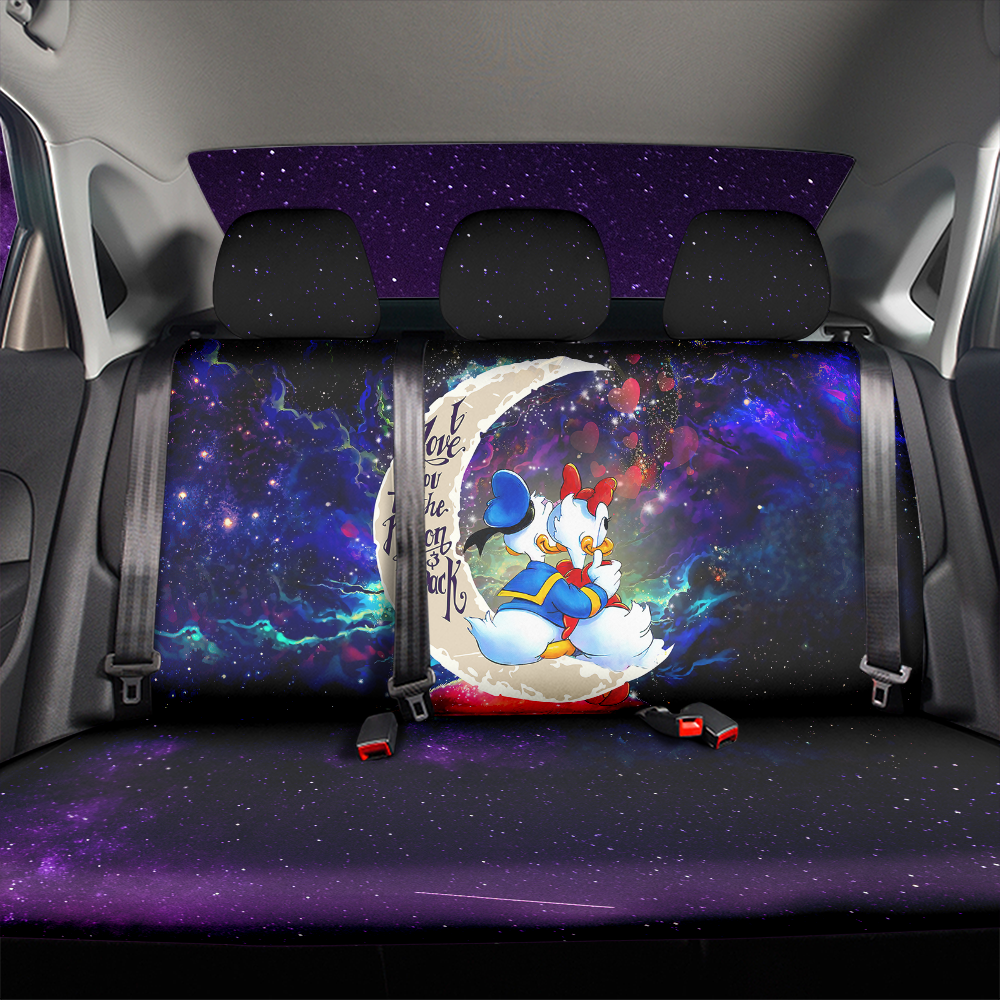 Couple Cute Duck Couple Love You To The Moon Galaxy Car Back Seat Covers Decor Protectors Nearkii