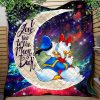Couple Cute Duck Couple Love You To The Moon Galaxy Quilt Blanket Nearkii