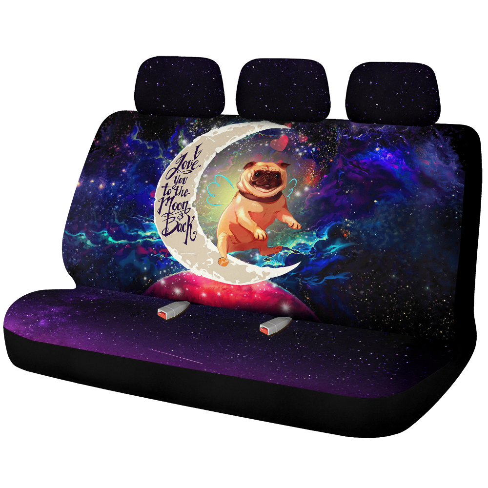 Cute Bull Dog Love You To The Moon Galaxy Car Back Seat Covers Decor Protectors Nearkii
