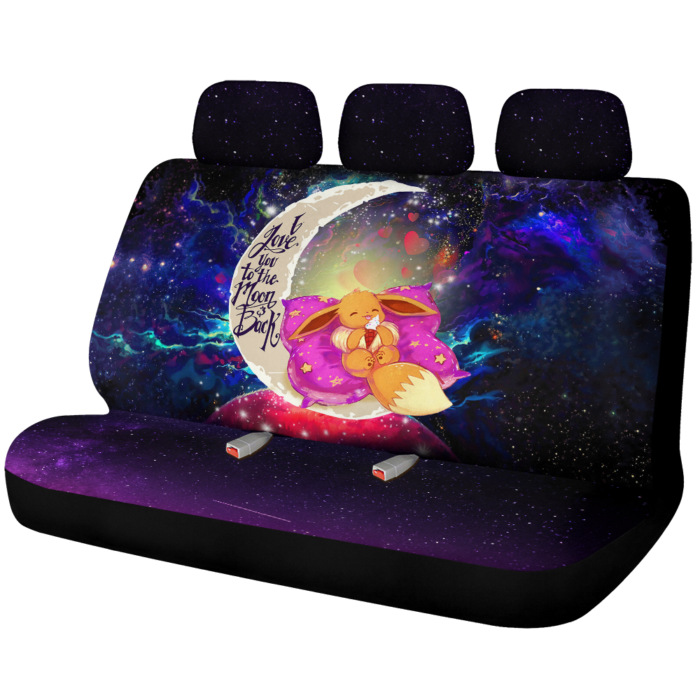 Cute Eevee Pokemon Sleep Night Love You To The Moon Galaxy Car Back Seat Covers Decor Protectors Nearkii