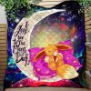 Cute Eevee Pokemon Sleep Night Love You To The Moon Galaxy Quilt Blanket Nearkii