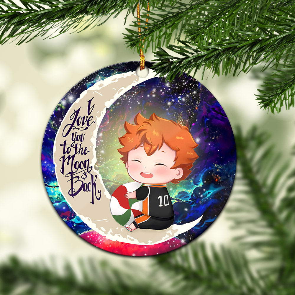 Cute Hinata Haikyuu Love You To The Moon Galaxy Mica Circle Ornament Perfect Gift For Holiday Nearkii