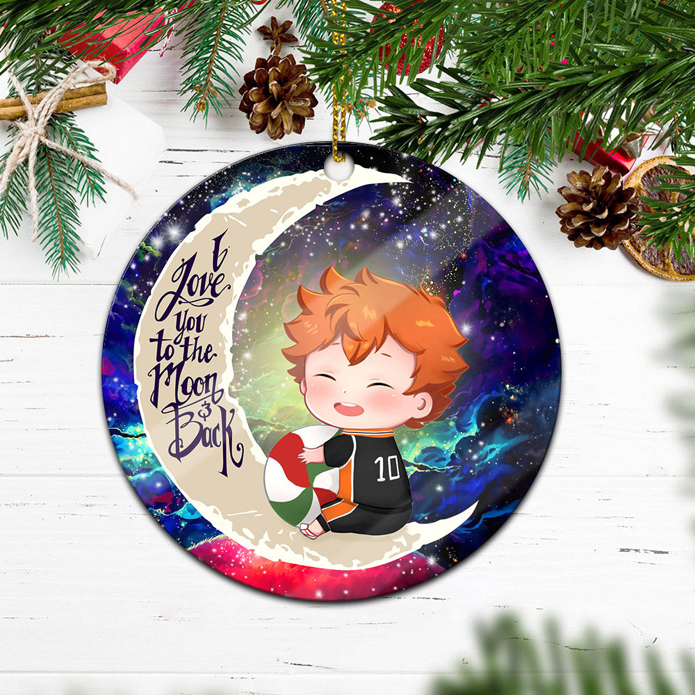 Cute Hinata Haikyuu Love You To The Moon Galaxy Mica Circle Ornament Perfect Gift For Holiday Nearkii