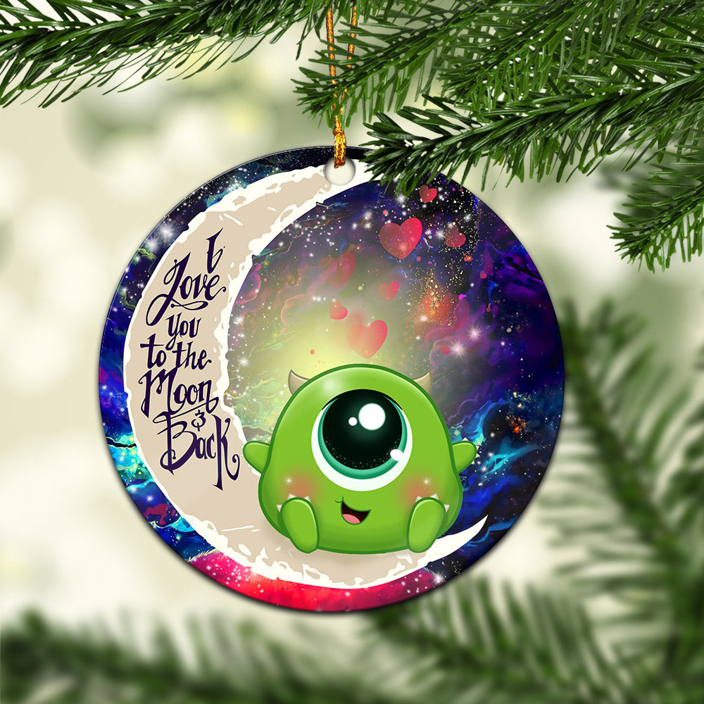 Cute Mike Monster Inc Love You To The Moon Galaxy Mica Circle Ornament Perfect Gift For Holiday Nearkii