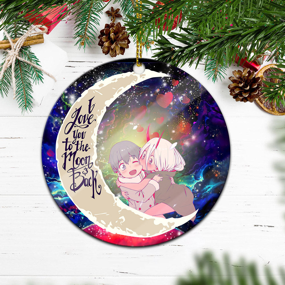 Darling In The Franxx Hiro And Zero Two Love You To The Moon Galaxy Mica Circle Ornament Perfect Gift For Holiday Nearkii