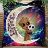 Groot Hold Jack Skelington Love You To The Moon Galaxy Quilt Blanket Nearkii