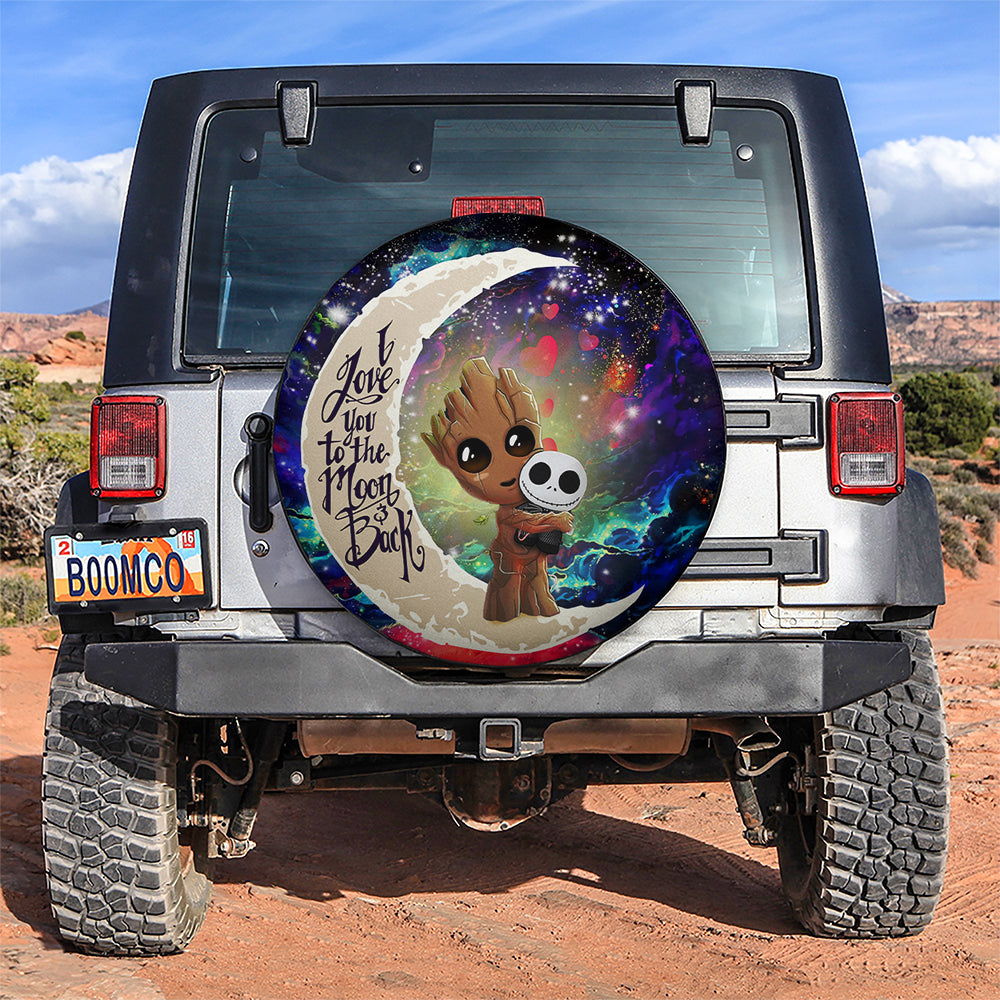 Groot Hold Jack Skelington Love You To The Moon Galaxy Car Spare Tire Covers Gift For Campers Nearkii