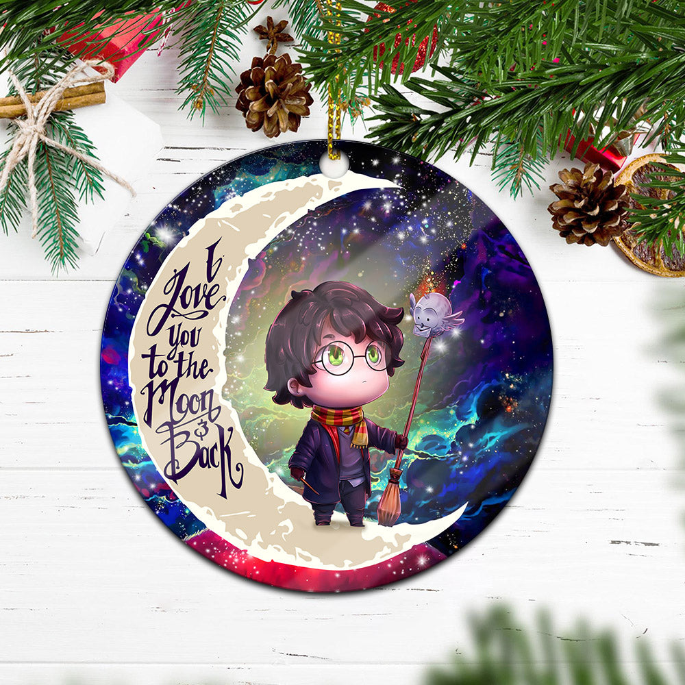 Harry Potter Chibi Love You To The Moon Galaxy Mica Circle Ornament Perfect Gift For Holiday Nearkii