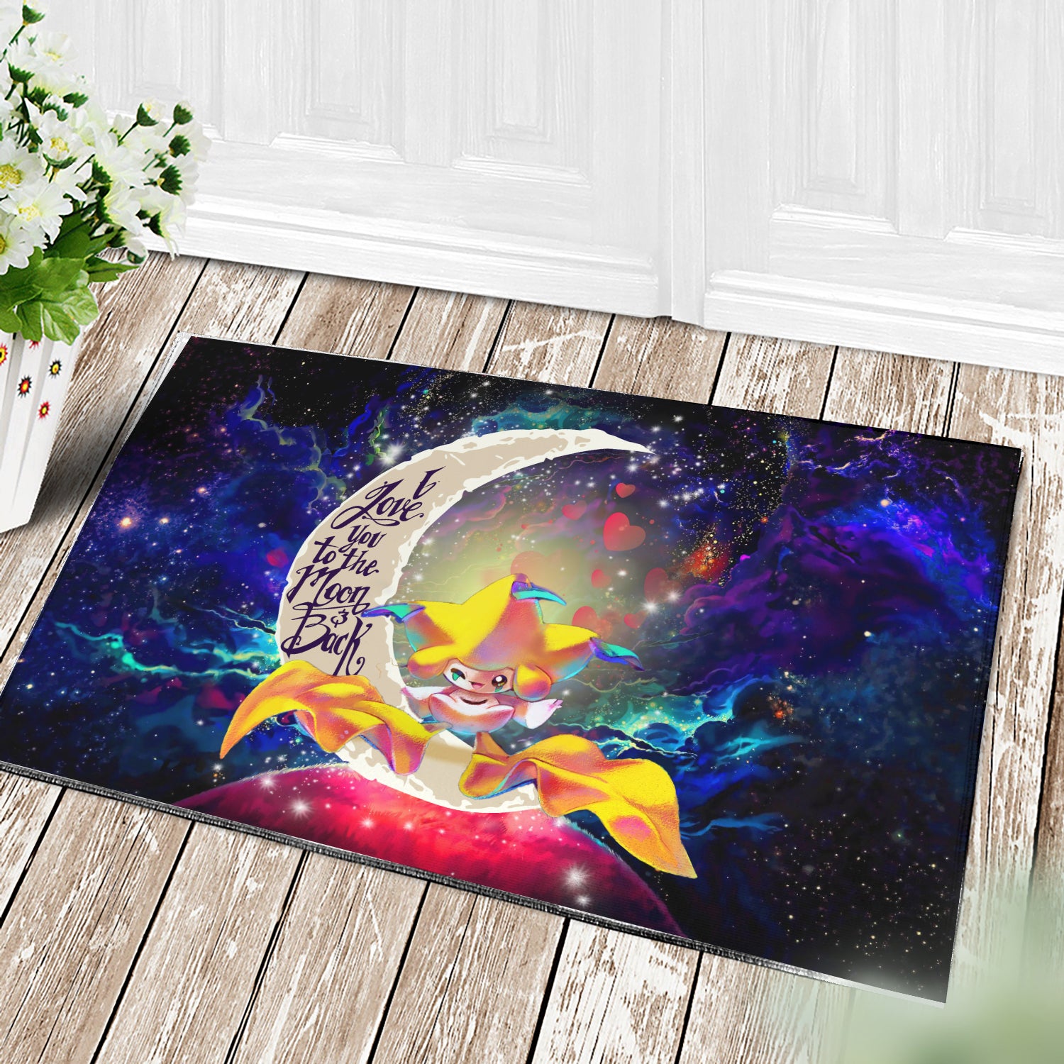 Jirachi Pokemon Love You To The Moon Galaxy Doormat Home Decor Nearkii