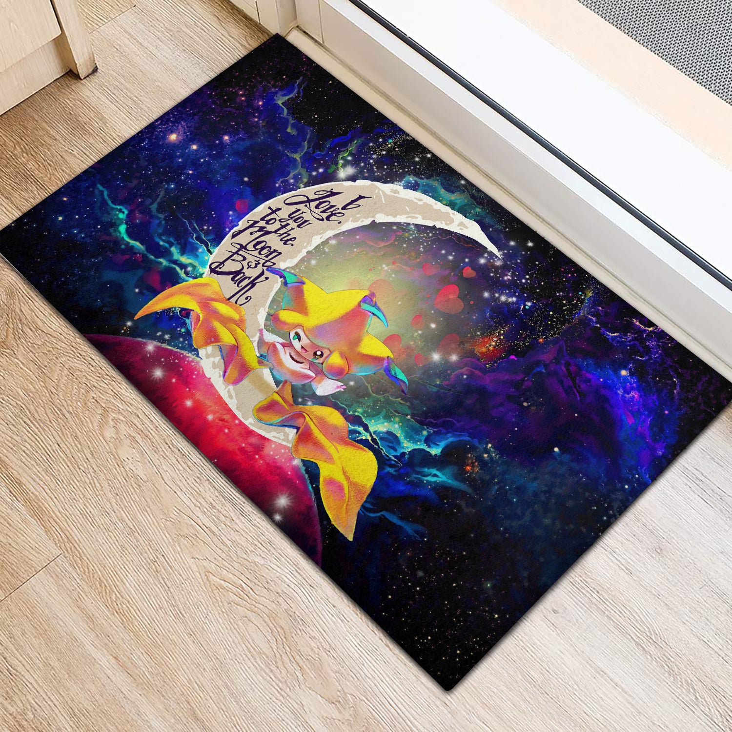 Jirachi Pokemon Love You To The Moon Galaxy Doormat Home Decor Nearkii