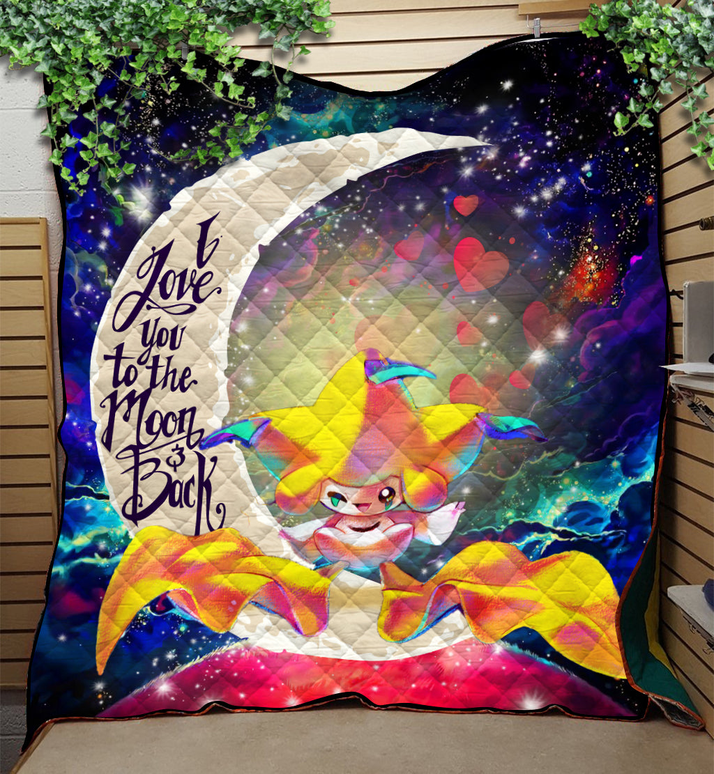 Jirachi Pokemon Love You To The Moon Galaxy Quilt Blanket Nearkii