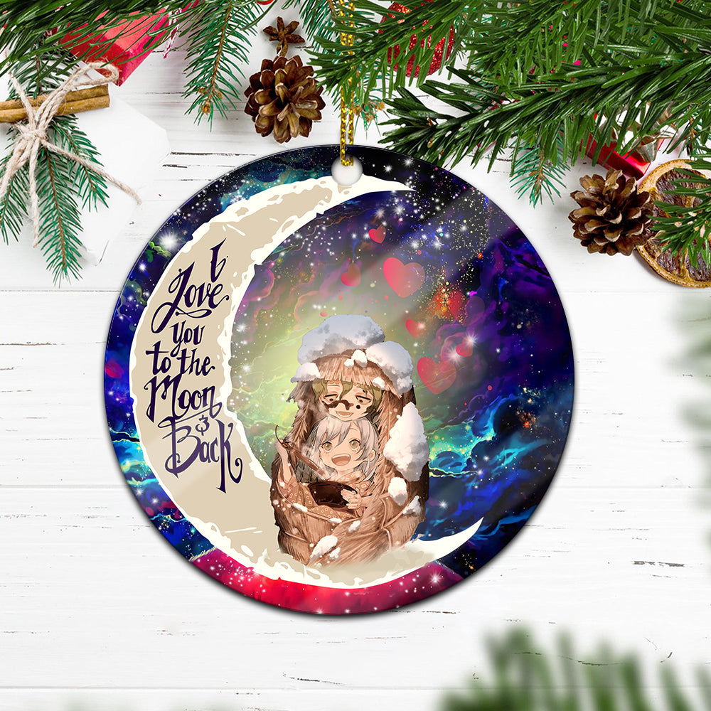 Demon Slayer Anime Love You To The Moon Galaxy Mica Circle Ornament Perfect Gift For Holiday Nearkii