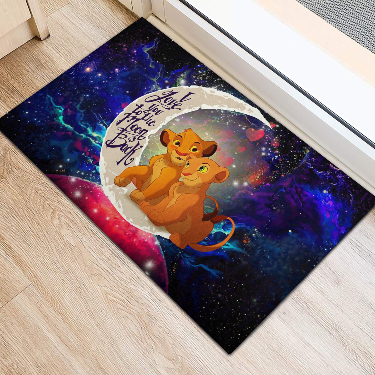 Lion King Simba Nala Love You To The Moon Galaxy Doormat Home Decor Nearkii