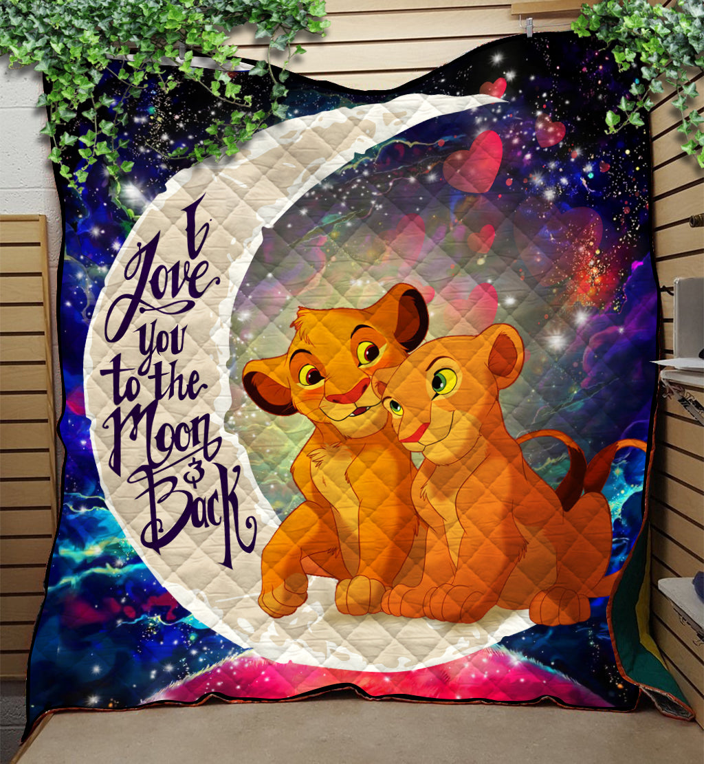 Lion King Simba Nala Love You To The Moon Galaxy Quilt Blanket Nearkii