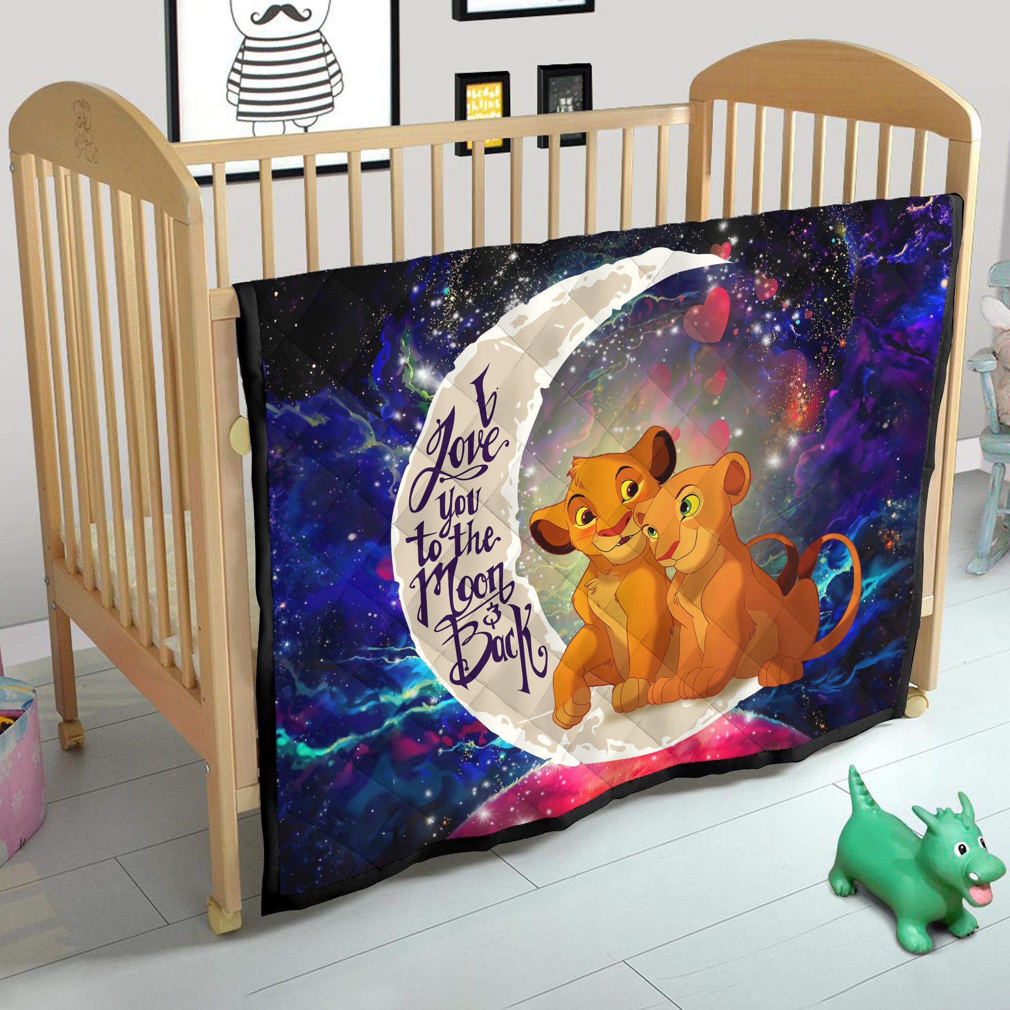 Lion King Simba Nala Love You To The Moon Galaxy Quilt Blanket Nearkii