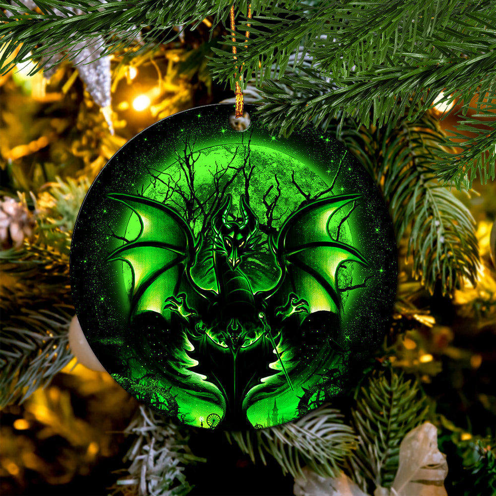 Maleficent Moonlight Mica Circle Ornament Perfect Gift For Holiday Nearkii