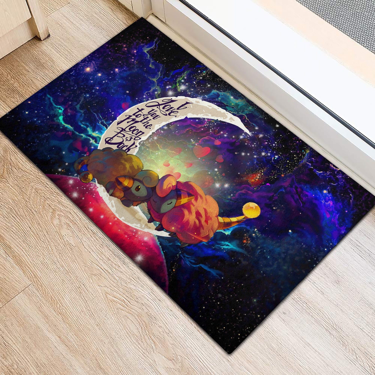 Mareep Pokemon Love You To The Moon Galaxy Doormat Home Decor Nearkii