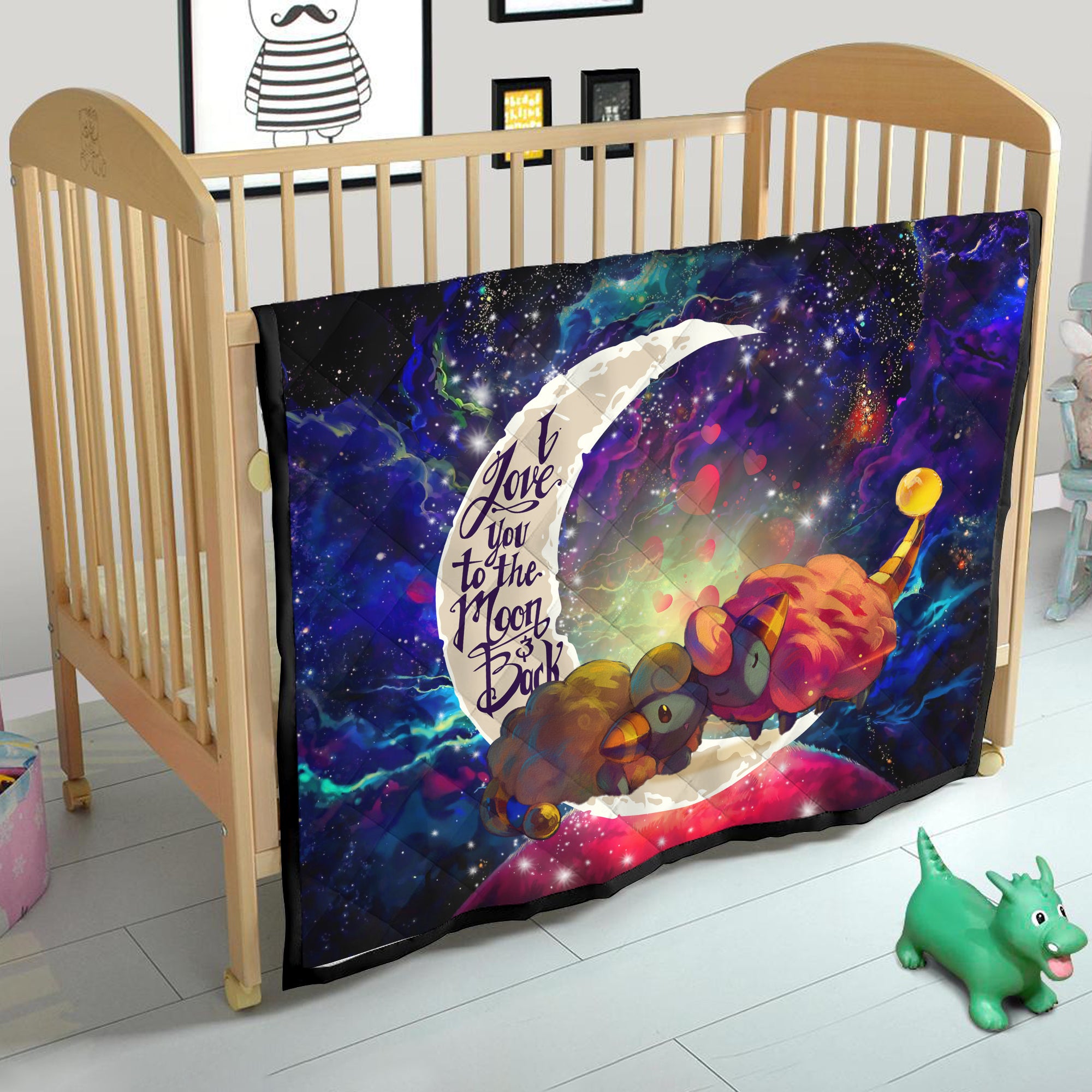 Mareep Pokemon Love You To The Moon Galaxy Quilt Blanket Nearkii