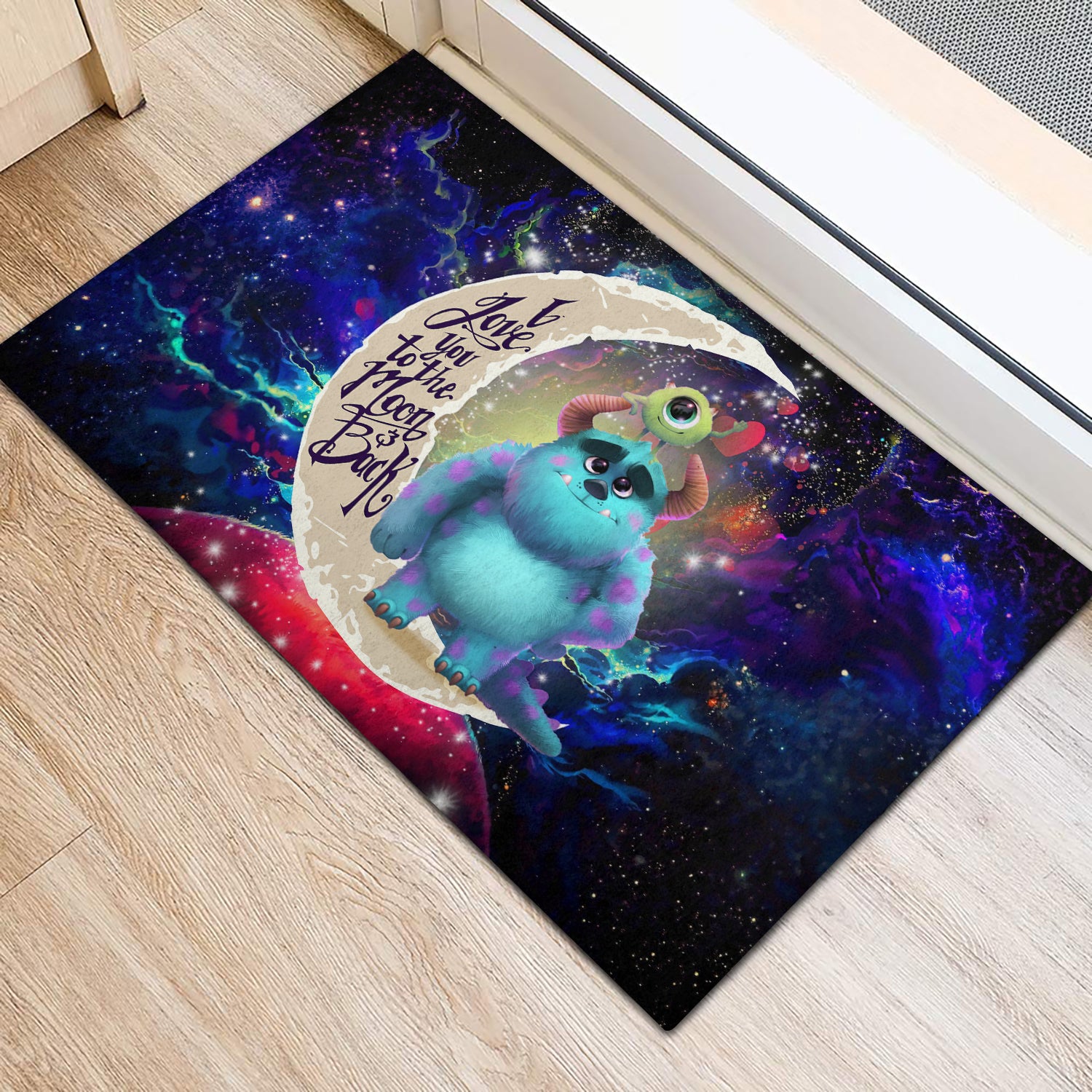 Monster Inc Sully And Mike Love You To The Moon Galaxy Doormat Home Decor Nearkii