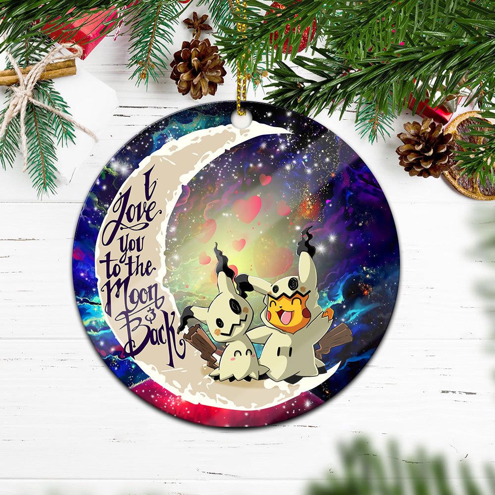 Pokemon Pikachu Horror 3 Love You To The Moon Galaxy Mica Circle Ornament Perfect Gift For Holiday Nearkii