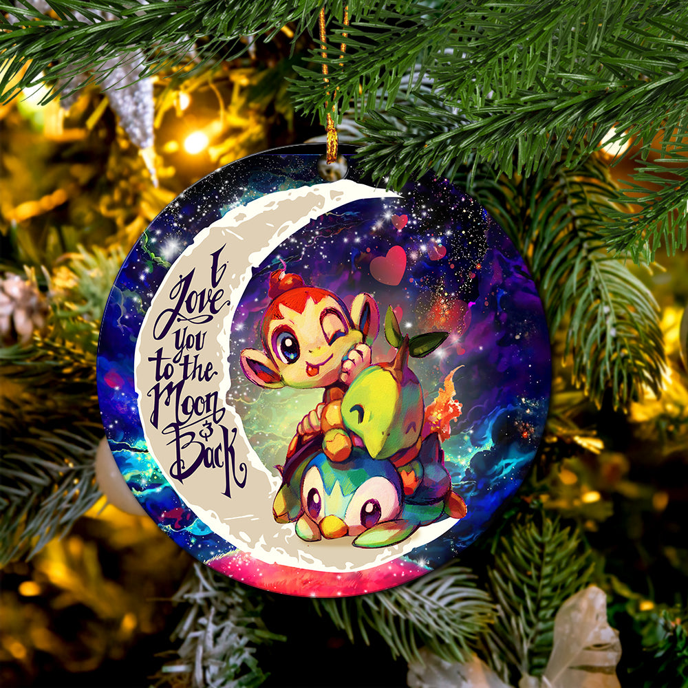 Piplup Turtwig And Chimchar Gen 4 Love You To The Moon Galaxy Mica Circle Ornament Perfect Gift For Holiday Nearkii
