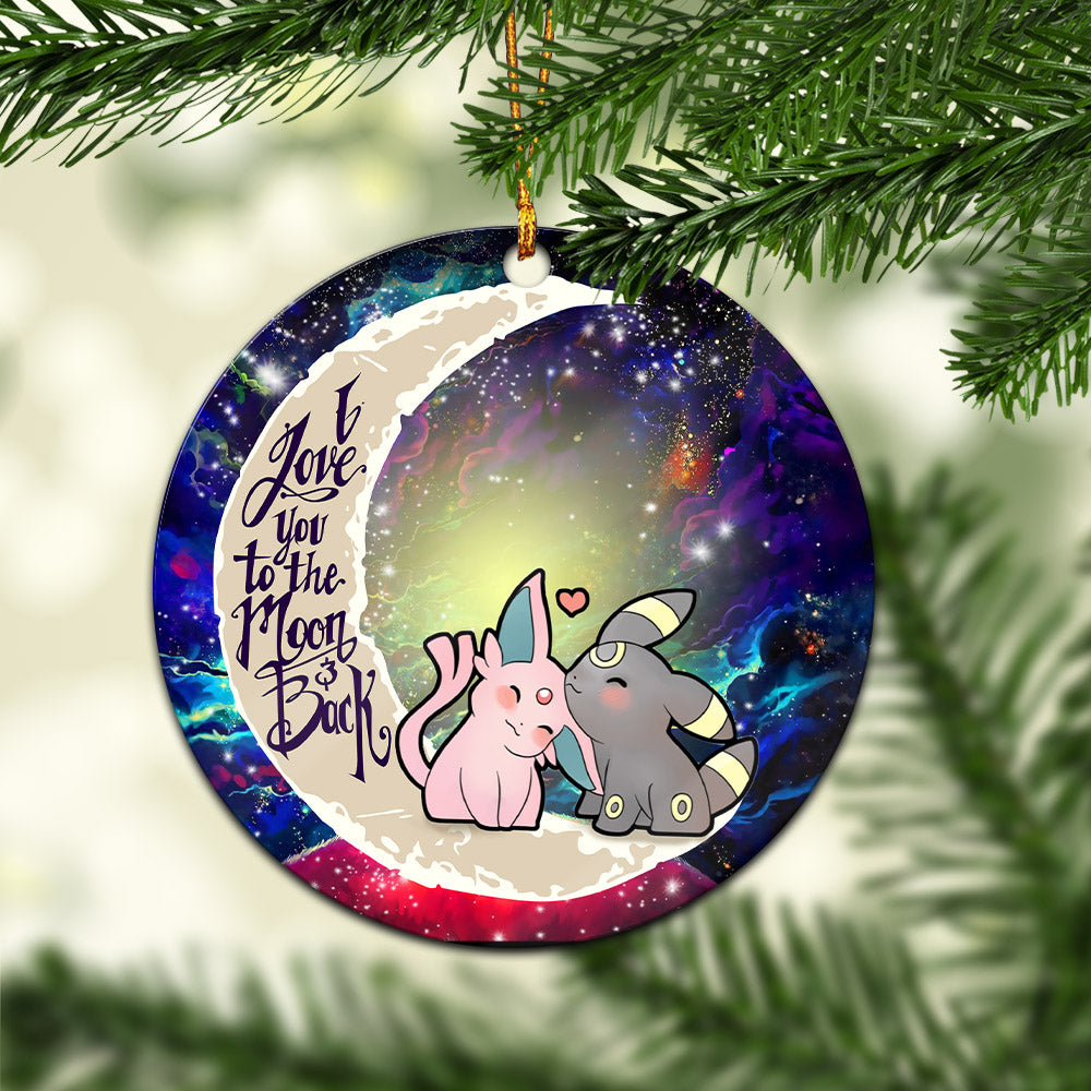 Pokemon Espeon Umbreon Love You To The Moon Galaxy Mica Circle Ornament Perfect Gift For Holiday Nearkii