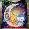Pokemon Torchic Piplup Love You To The Moon Galaxy Quilt Blanket Nearkii