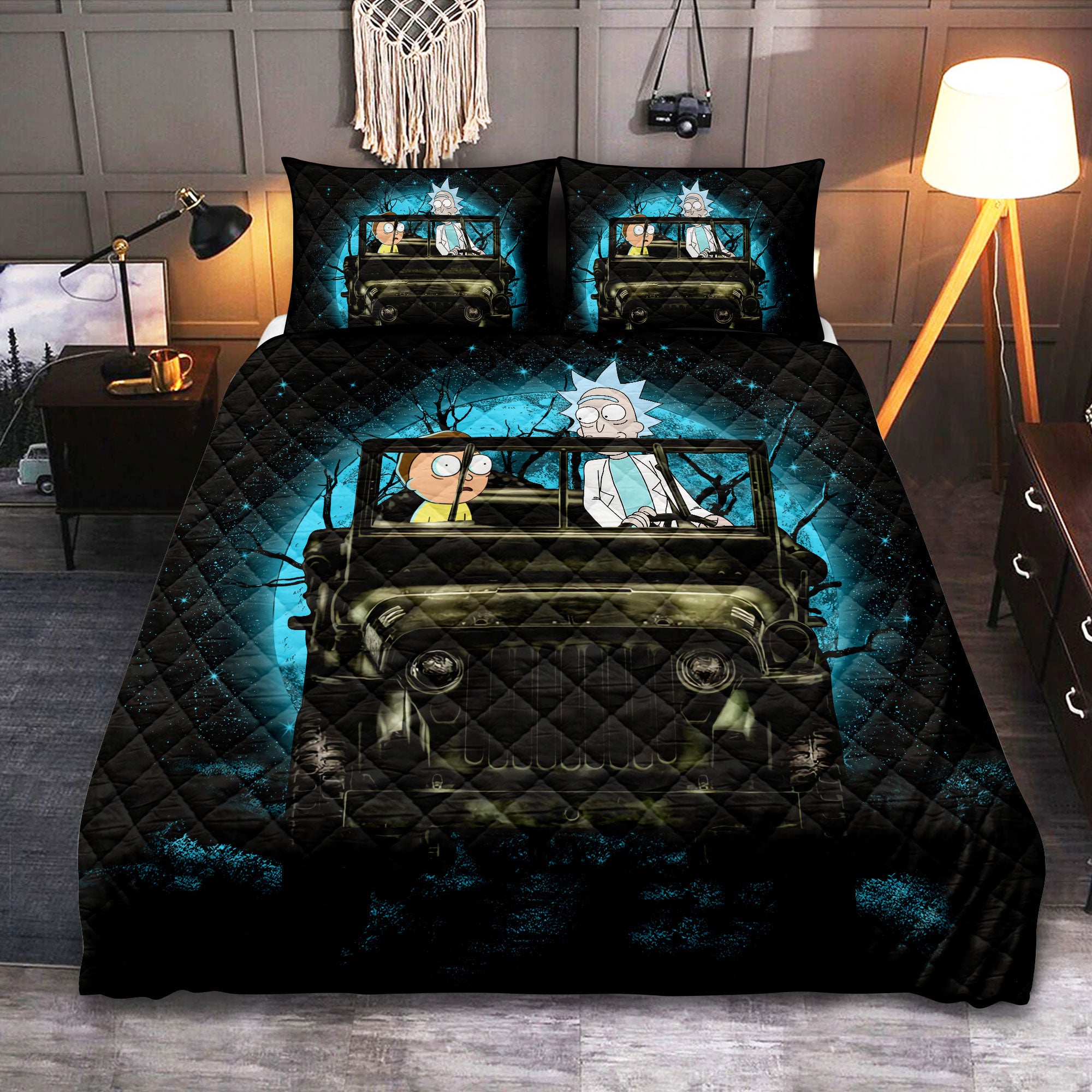 Rick And Morty Halloween Moonlight Quilt Bed Sets Nearkii
