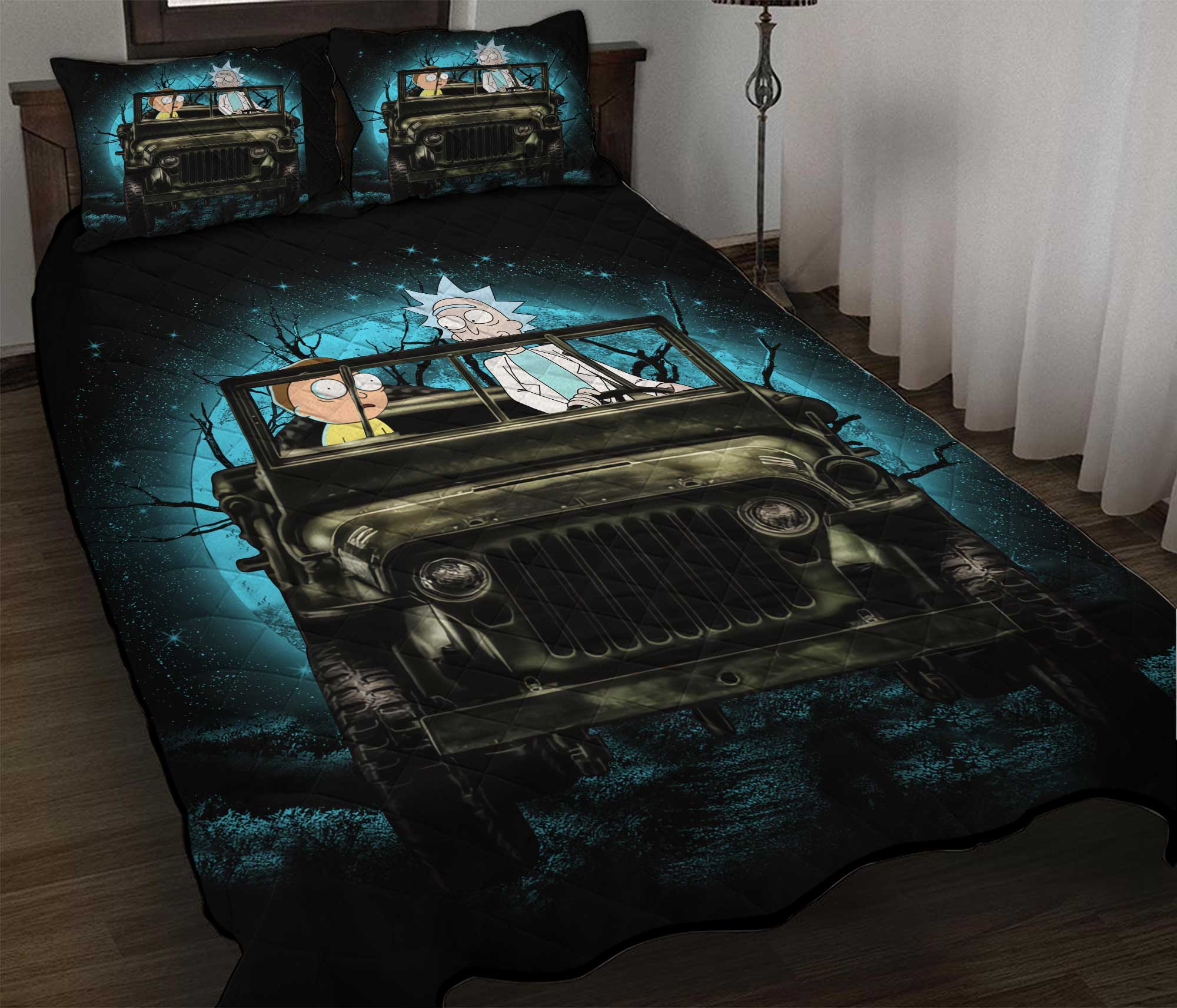Rick And Morty Halloween Moonlight Quilt Bed Sets Nearkii