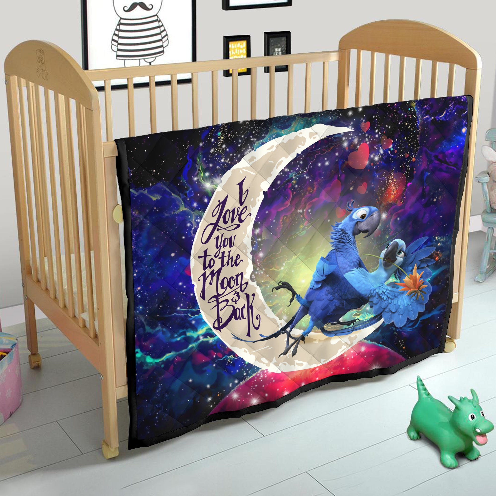 Rio Blu And Jewel Love You To The Moon Galaxy Quilt Blanket Nearkii