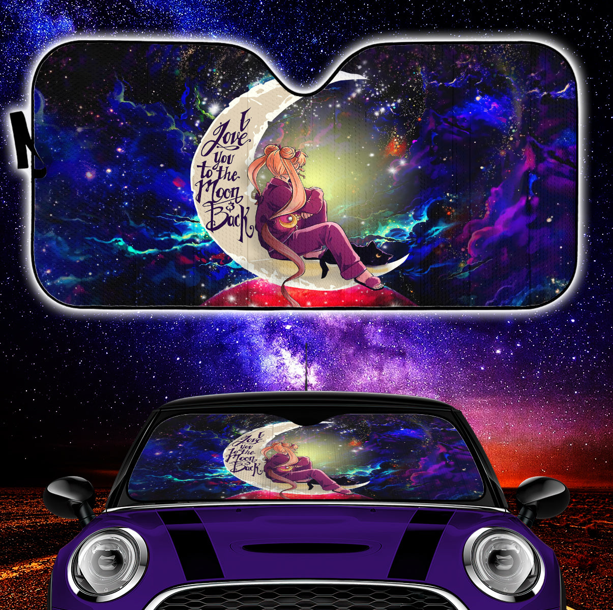 Sailor Moon 1 Love You To The Moon Galaxy Car Auto Sunshades Nearkii